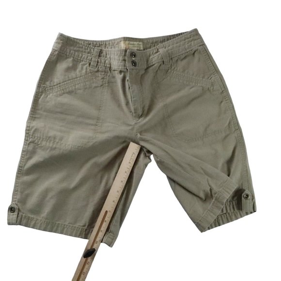 GANDER MTN. Shorts Women's Size 10 Snap Zip Closure Slash Pockets Green - Picture 5 of 11